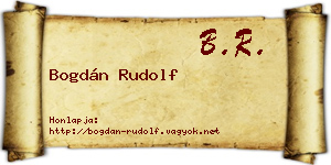 Bogdán Rudolf névjegykártya